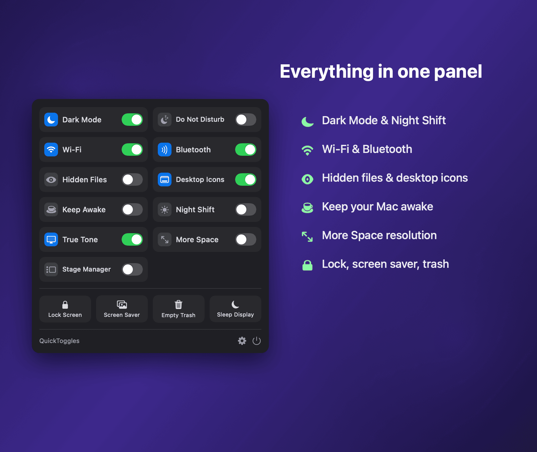 QuickToggles screenshot 2
