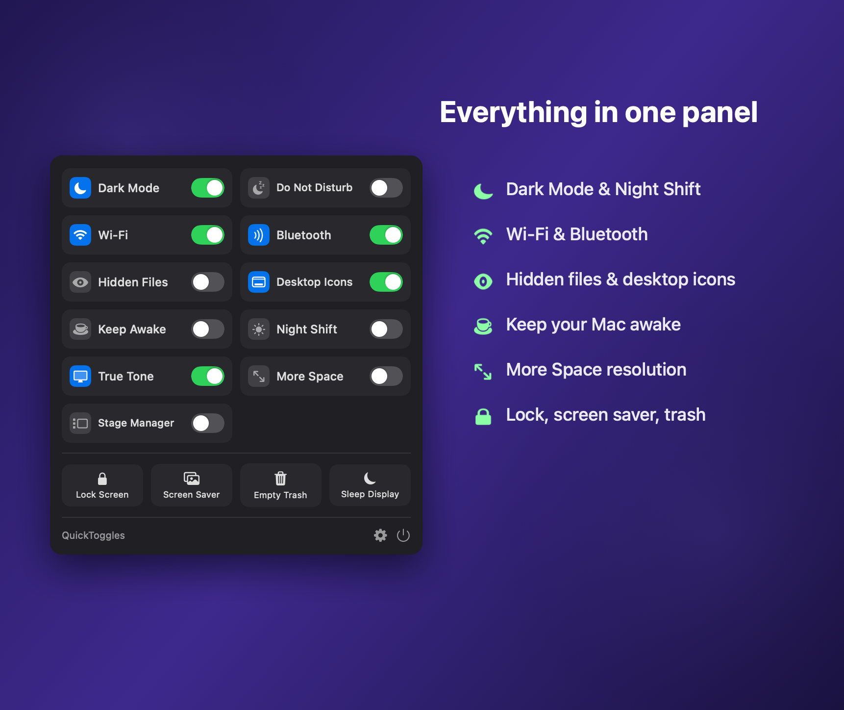 QuickToggles screenshot 2